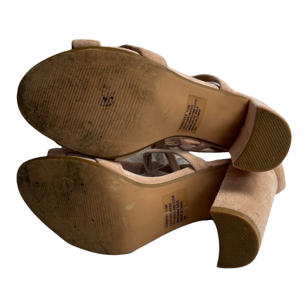 Steve Madden Christey Leather Suede Ballet Pink Ballet Heel Sandals Women's 7.5M - Picture 6 of 9